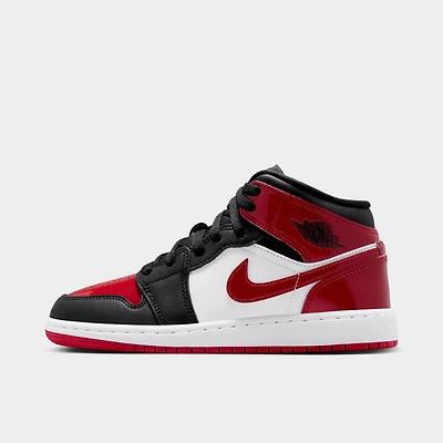 Jordan 1 Mid SE GS Black / Varsity Red - White