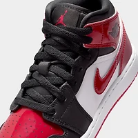 Jordan 1 Mid SE GS Black / Varsity Red - White