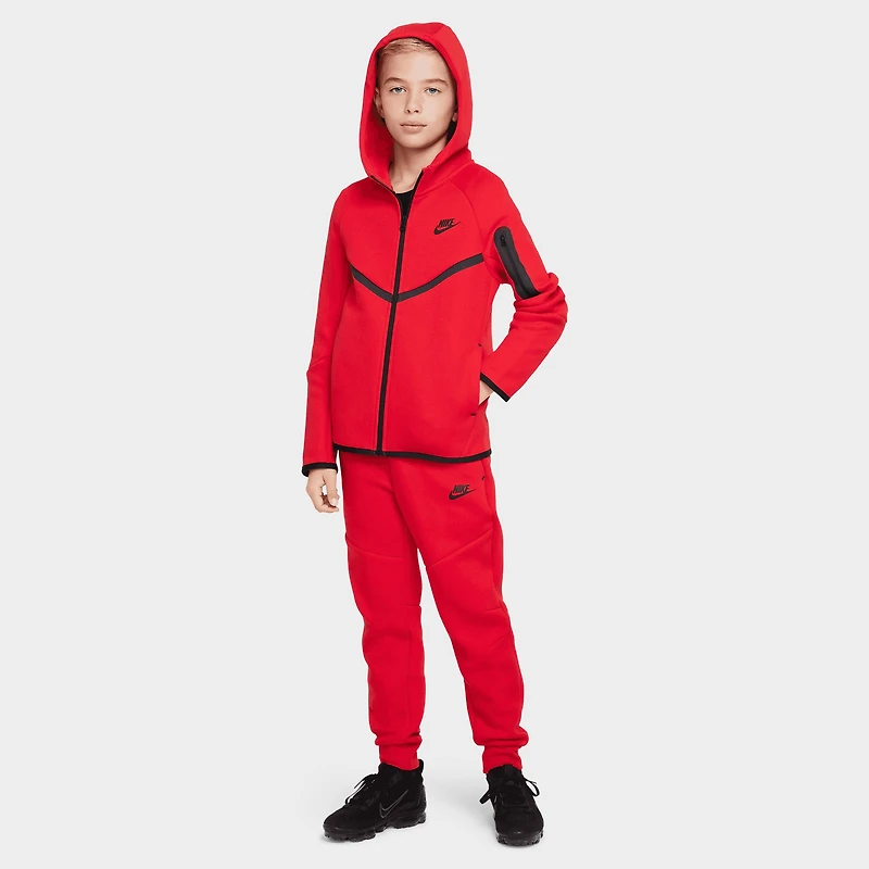 Nike Sportswear Tech Fleece Junior à fermeture éclair intégrale / Rouge universitaire