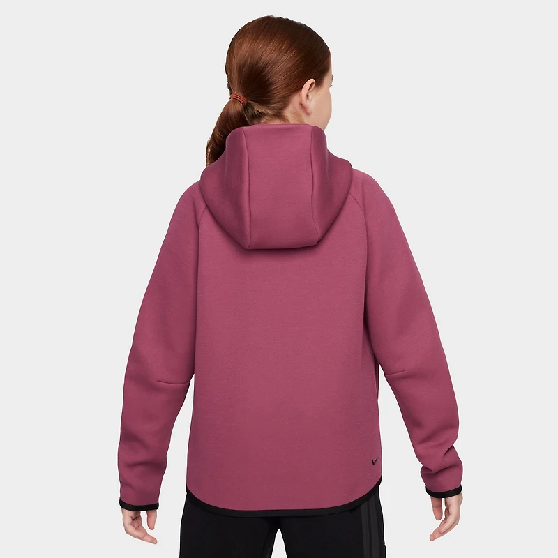 Nike Sportswear Junior Girls' Tech Fleece Full Zip Hoodie Sweet Beet / Black