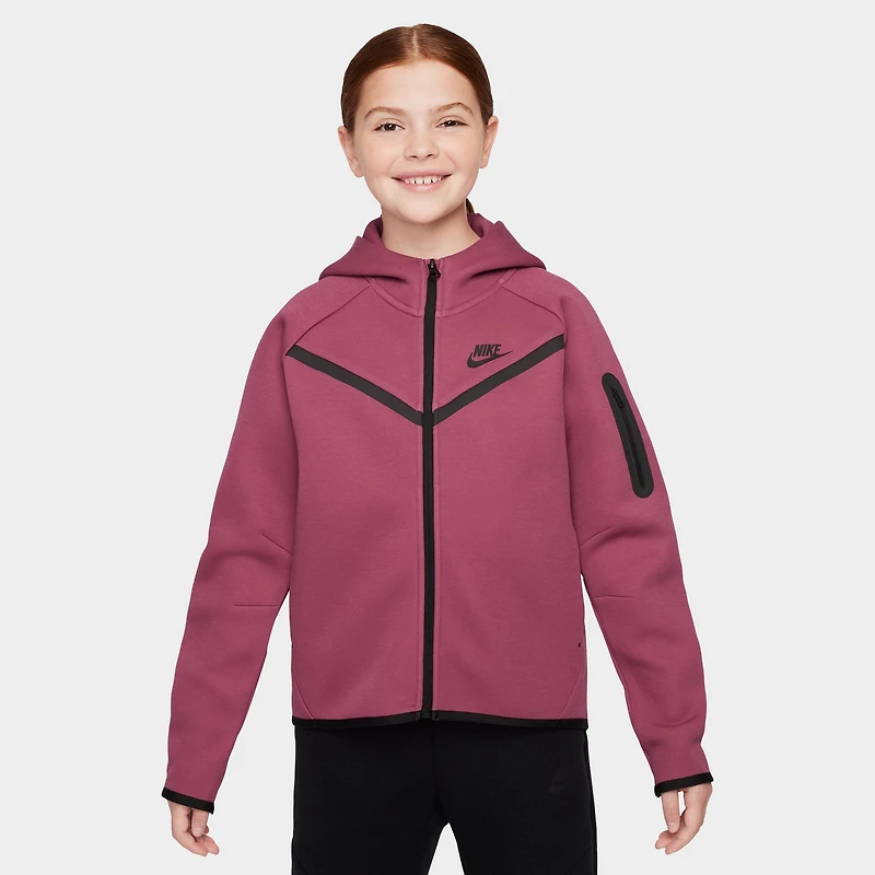 Nike Sportswear Junior Girls' Tech Fleece Full Zip Hoodie Sweet Beet / Black