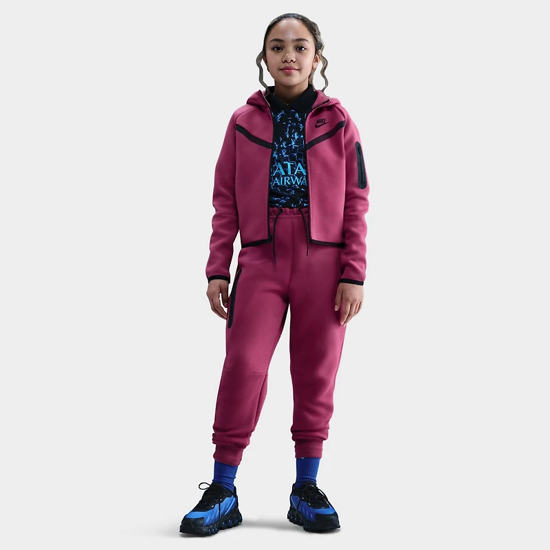 Nike Sportswear Junior Girls' Tech Fleece Full Zip Hoodie Sweet Beet / Black
