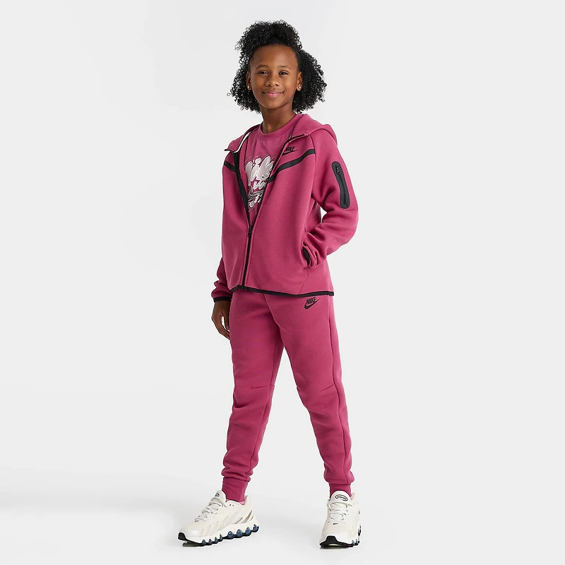 Nike Sportswear Junior Girls' Tech Fleece Full Zip Hoodie Sweet Beet / Black