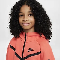 Nike Junior Girls' Tech Fleece Full Zip Hoodie Magic Ember / Black