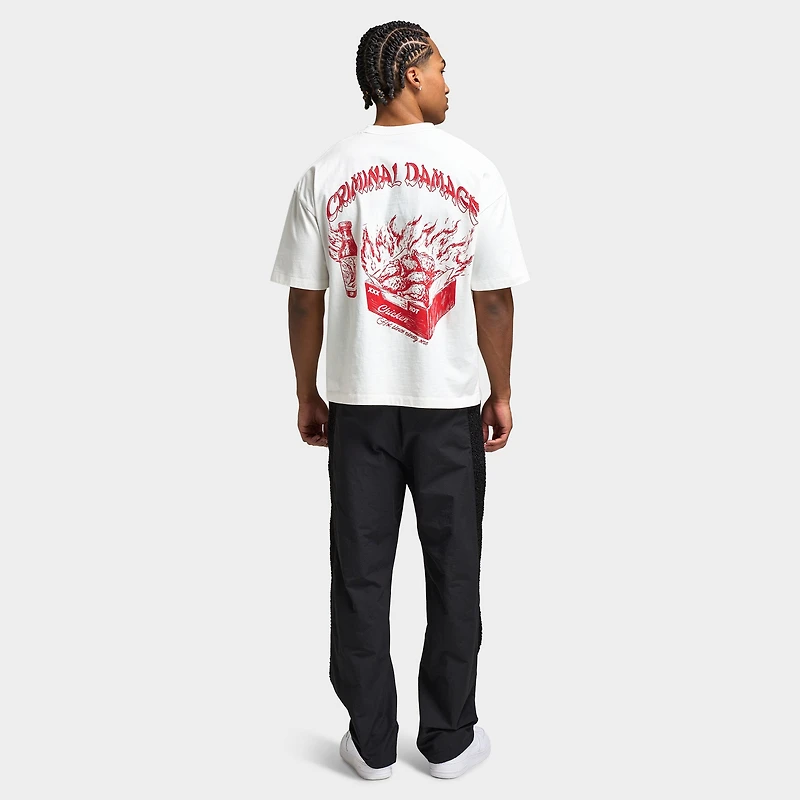 Criminal Damage Hot Wings T-shirt / Ecru Red