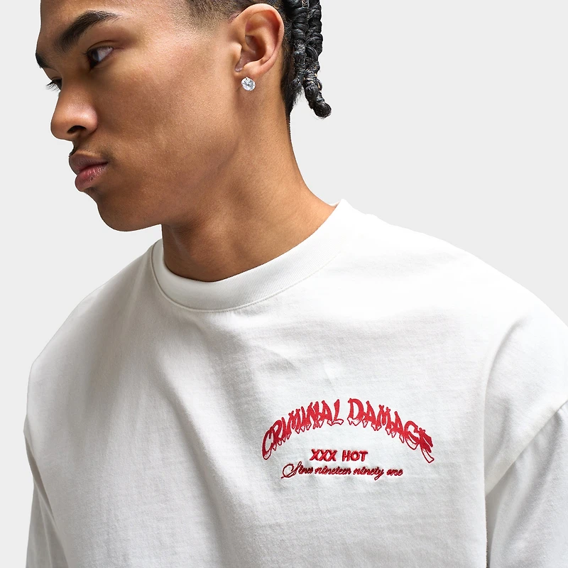 Criminal Damage Hot Wings t-shirt / Écru Rouge