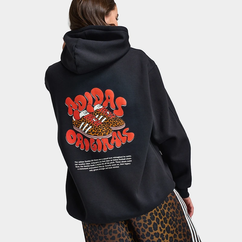 Adidas Women's Leopard Samba Essential Hoodie Black /