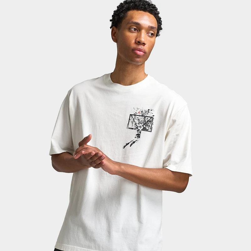 Michael Jordan Brooklyn Shattered Back Board Oversized Graphic T-Shirt Sail / Off Noir