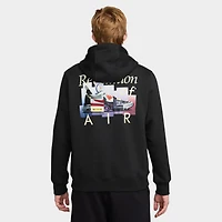 Nike Club Fleece Pullover Graphic Hoodie Black / White