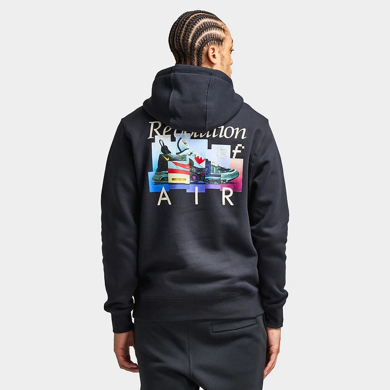 Nike Club Fleece Pullover Graphic Hoodie Black / White