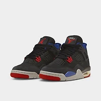 Jordan 4 Retro GS Black / Fire Red - Deep Royal Blue