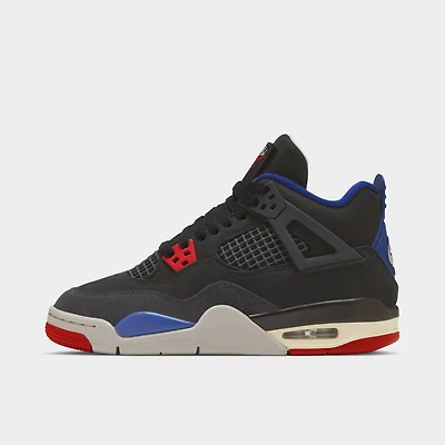 Jordan 4 Retro GS Black / Fire Red - Deep Royal Blue