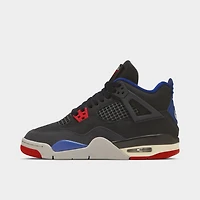 Jordan 4 Retro GS Black / Fire Red - Deep Royal Blue