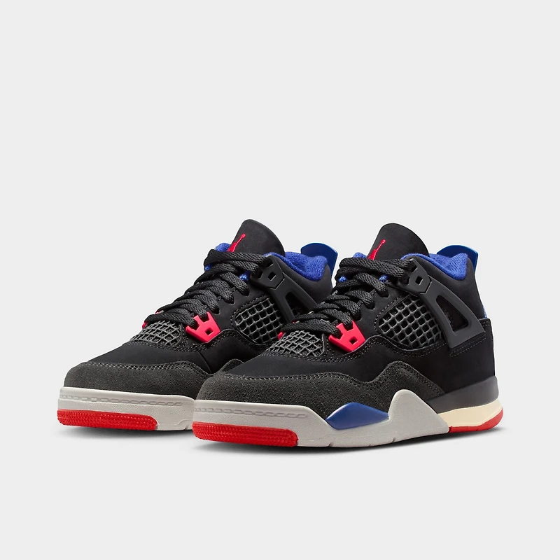 Jordan 4 Retro PS Black / Fire Red - Deep Royal Blue
