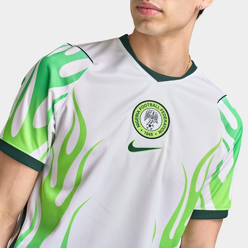 Nike Nigeria Extérieur Maillot Blanc / Vert Fluo