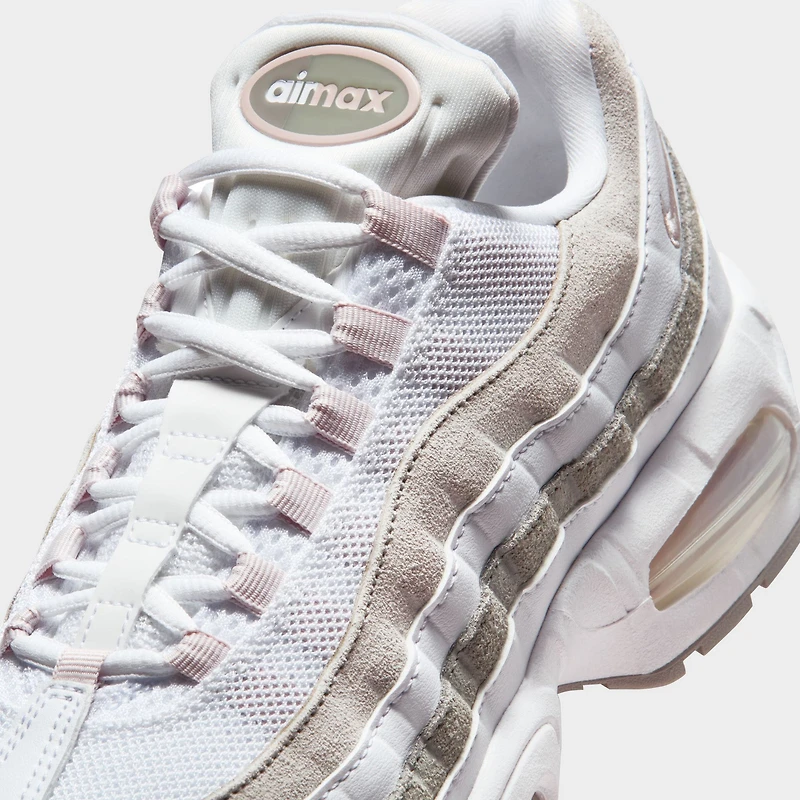 Nike Femmes Air Max 95 Blanc / Rouge - Gris clair