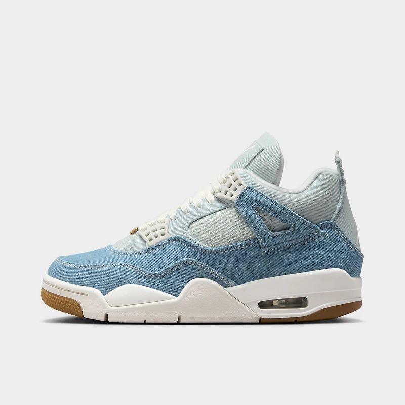 Jordan Women's 4 Retro Sail / Gum Light Brown - Worn Denim