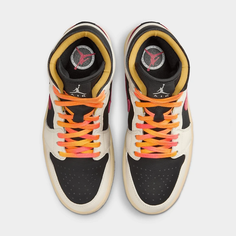 Jordan 1 Mid SE Femme Ivoire pâle / Rose coureur - Noir