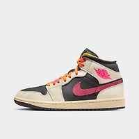 Jordan 1 Mid SE Femme Ivoire pâle / Rose coureur - Noir