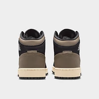 Jordan 1 Mid SE GS Noir / Gris Olive - Mangue sauvage clair