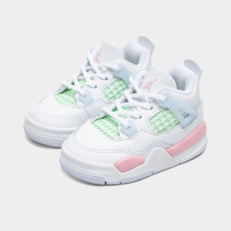 Jordan 4 Rétro TD Blanc / Rose moyen doux - Demi-bleu
