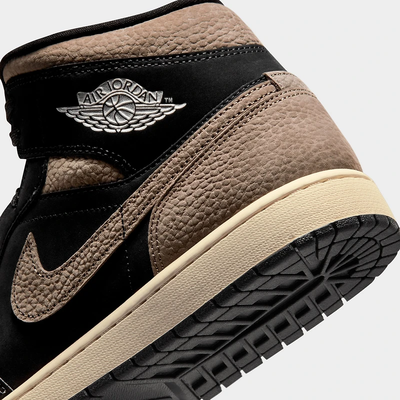 Jordan 1 Mid Noir / Gris Olive