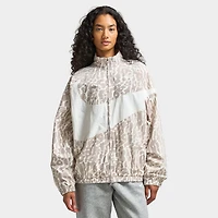 Nike Sportswear Women's Trend Woven HBR All over Print Jacket College Grey / Sail
