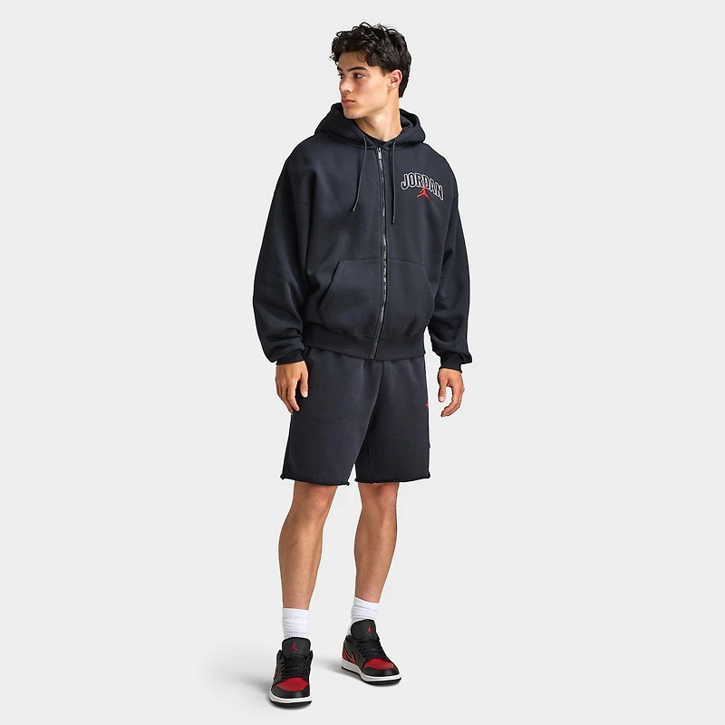 Jordan Brooklyn Oversized Full Zip Hoodie Black / Sail - Gym Red