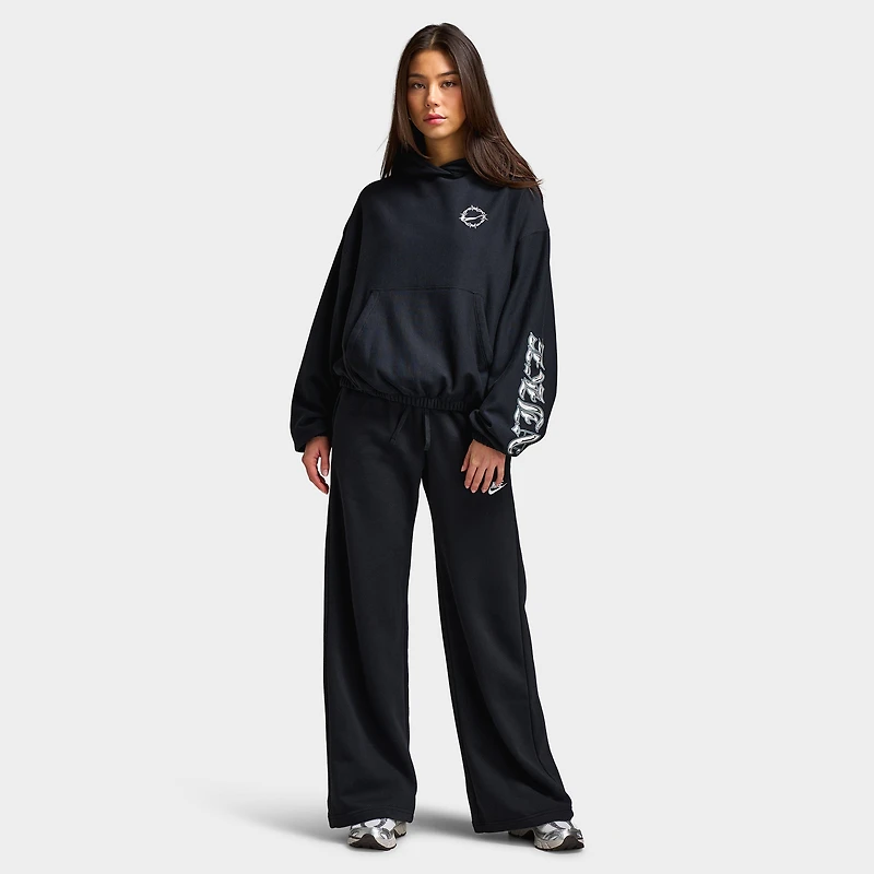 Nike Sportswear Women's Street Pullover Hoodie Black / College Grey