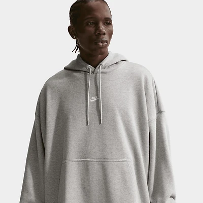 Nike Sportswear Chandail à Capuchon Surdimensionné en Molleton / Gris chiné