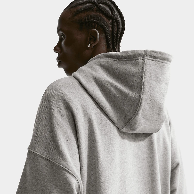 Nike Sportswear Chandail à Capuchon Surdimensionné en Molleton / Gris chiné