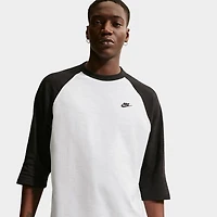 Nike Sportswear Club 3/4 Sleeve Raglan Top Black / White