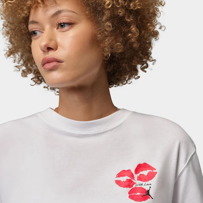 Jordan Women's Flight GF GFX Tee Kiss White / Black