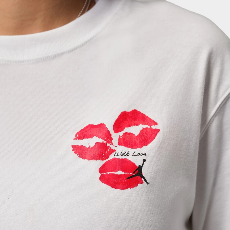 Jordan Women's Flight GF GFX Tee Kiss White / Black