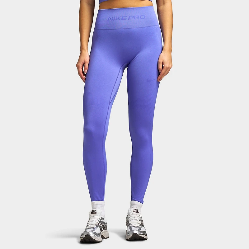 Nike Pro Legging 7/8 sans coutures Dry Fit taille haute pour femmes / Saphir