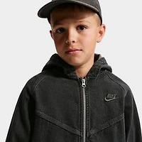 Nike Junior Veste à capuchon entièrement zippée en jean Garçon Noir / Anthracite