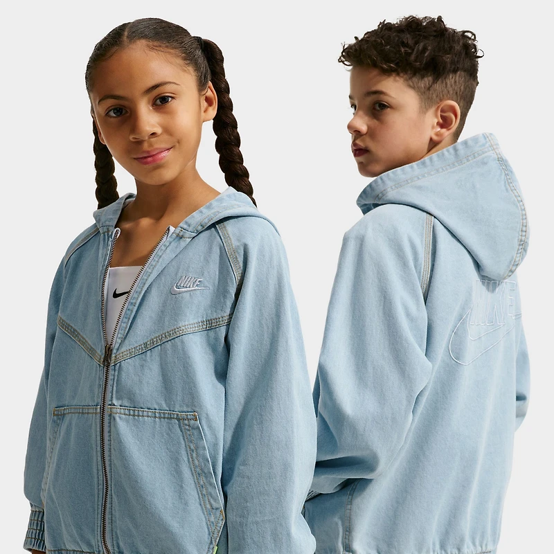 Nike Sportswear Juniors' Denim Full Zip Jacket / Light Armory Blue