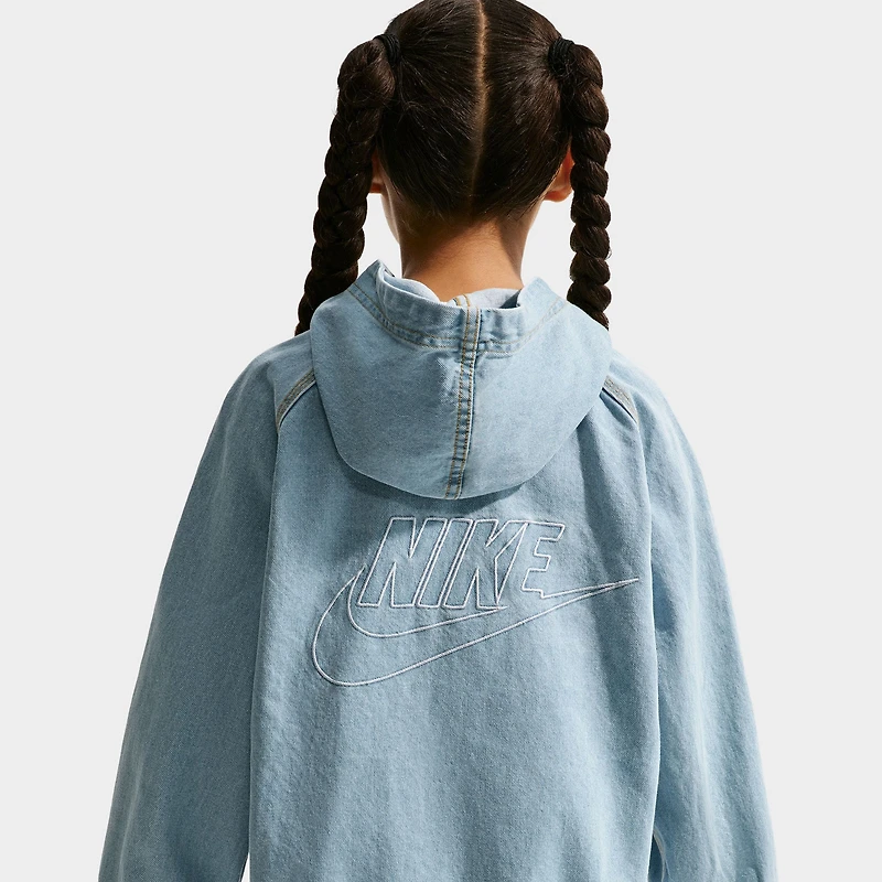 Nike Sportswear Juniors' Denim Full Zip Jacket / Light Armory Blue