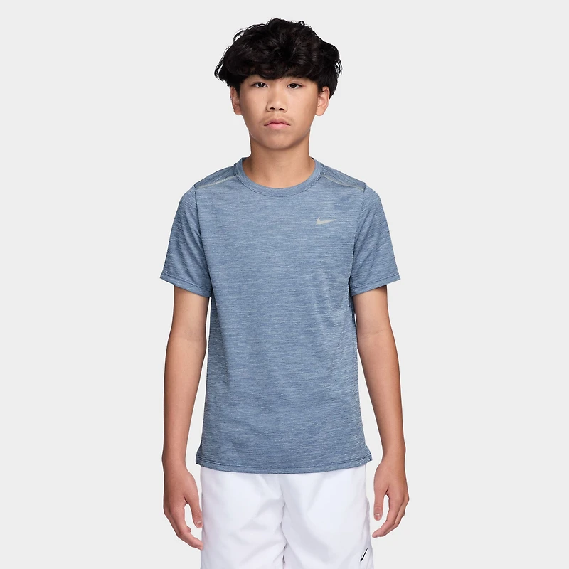 Nike Dri-Fit Juniors' Miler Tee Work Blue / Hydrogen - Reflective Silver