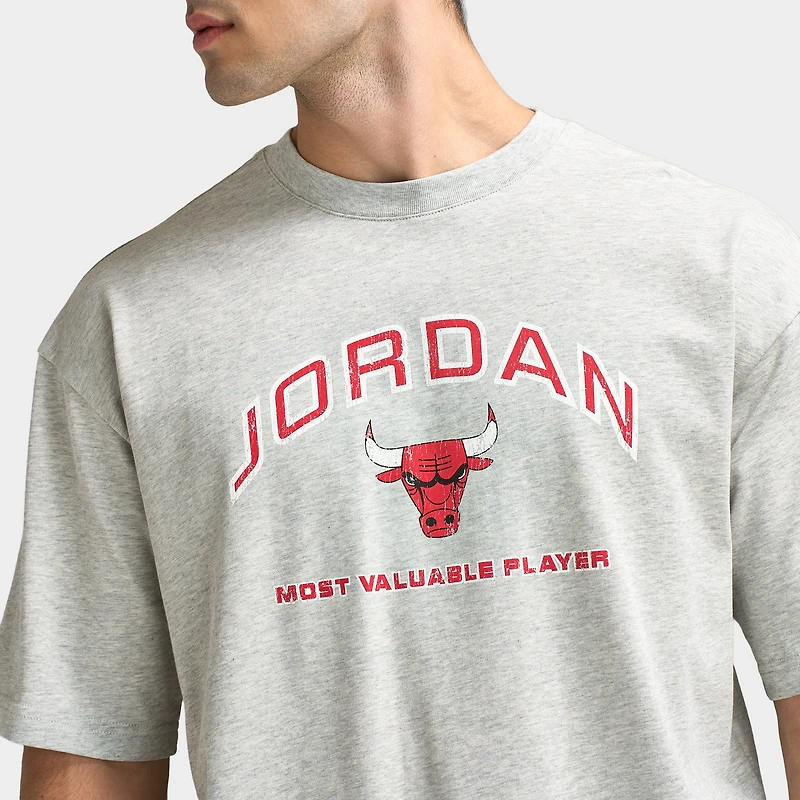 Jordan Flight Essentials T-shirt graphique Hommes Gris chiné / Rouge universitaire