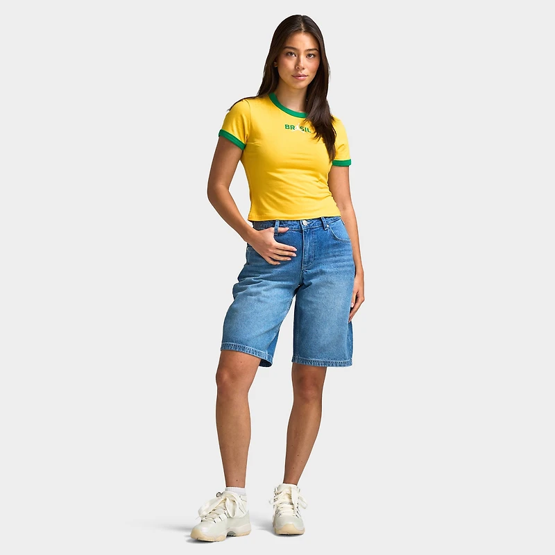 Jordan Women's Retro Girlfriend Crew P6 Varsity Maize / Lucky Green