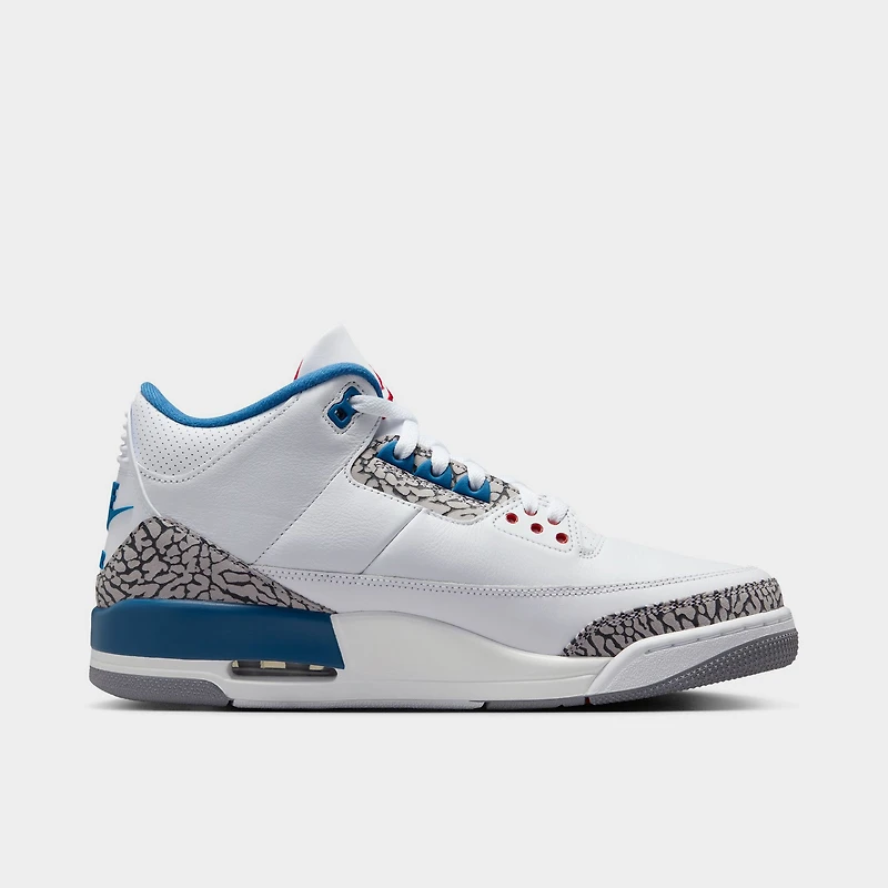 Jordan 3 Retro White / True Blue - Fire Red