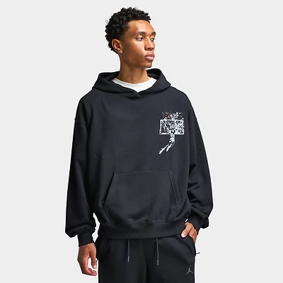 Jordan Brooklyn Men's Oversized Pullover Hoodie Black / Starfish