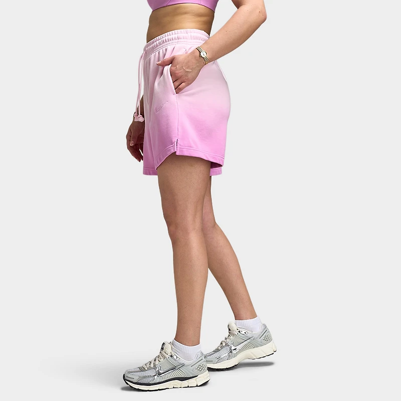 Nike Sportswear Femmes Phoenix Fleece Rose Short de Bain Mi-haut Mousse / Magenta Clair