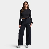 Nike Sportswear Phoenix Pantalon Polaire Taille Haute & Large Noir/Voile
