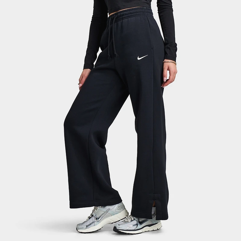 Nike Sportswear Phoenix Pantalon Polaire Taille Haute & Large Noir/Voile
