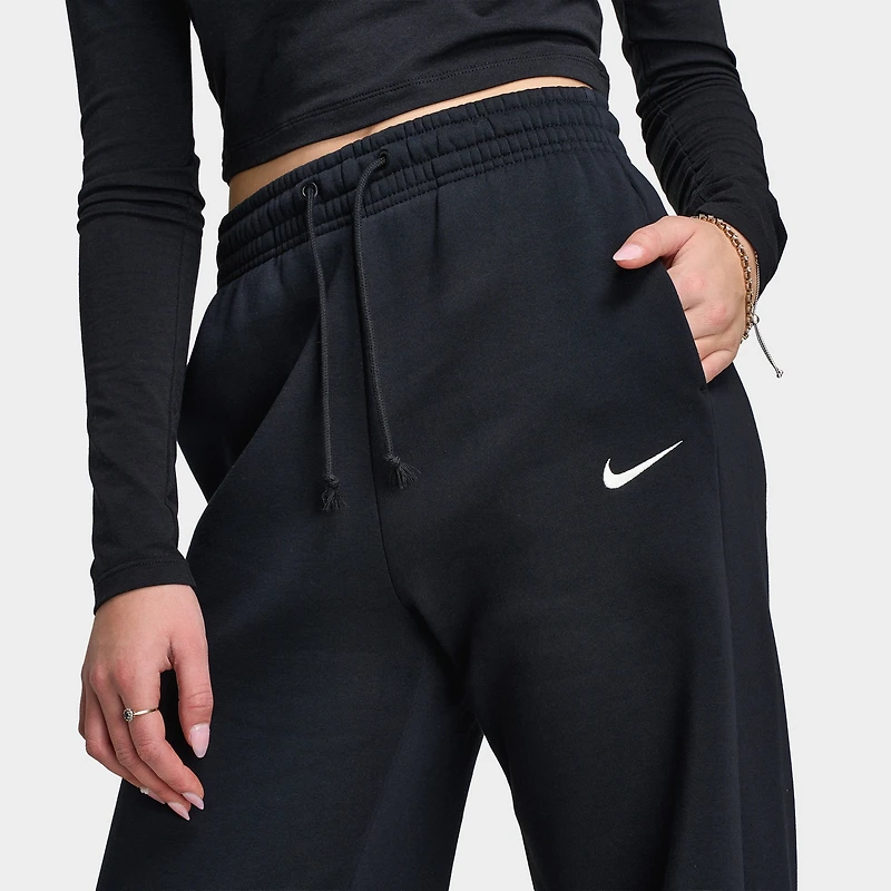 Nike Sportswear Phoenix Pantalon Polaire Taille Haute & Large Noir/Voile