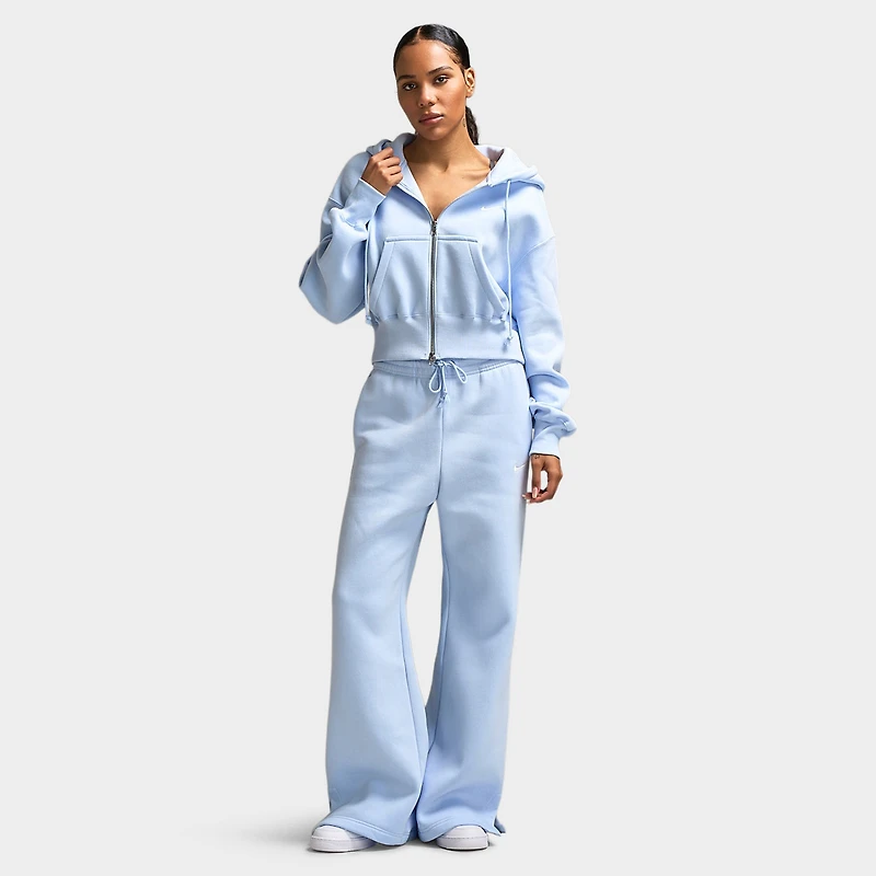 Nike Sportswear Women's Phoenix Fleece High Rise Wide Leg Pants Hydrogen Blue / Sail