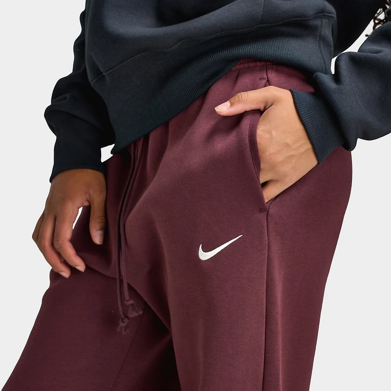 Nike Sportswear Women's Phoenix Fleece High-Waisted Pants Burgundy Crush / Sail