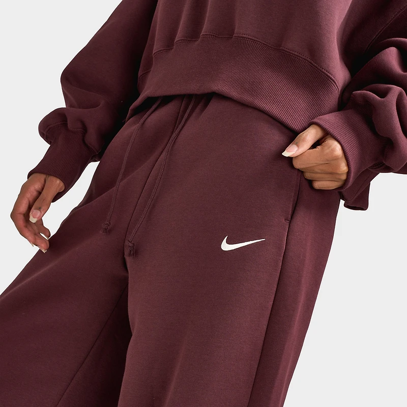 Nike Sportswear Women's Phoenix Fleece High-Waisted Pants Burgundy Crush / Sail